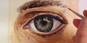 آموزش نقاشی چشم واقع گرایانه با آبرنگ