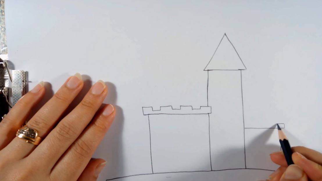 آموزش نقاشی قلعه