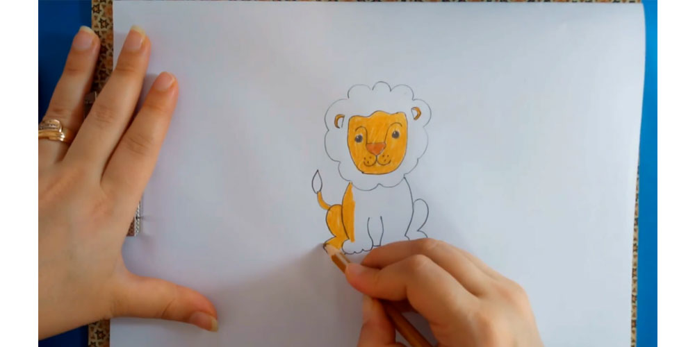 آموزش نقاشی شیر به کودکان