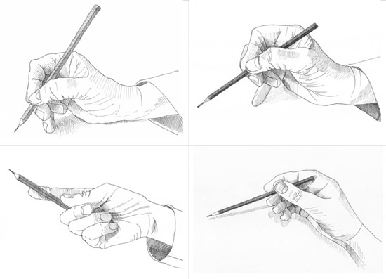نحوه گرفتن مداد در دست هنگام طراحی