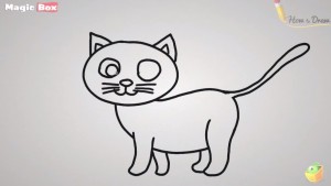 نقاشی یک گربه ( کودکان )