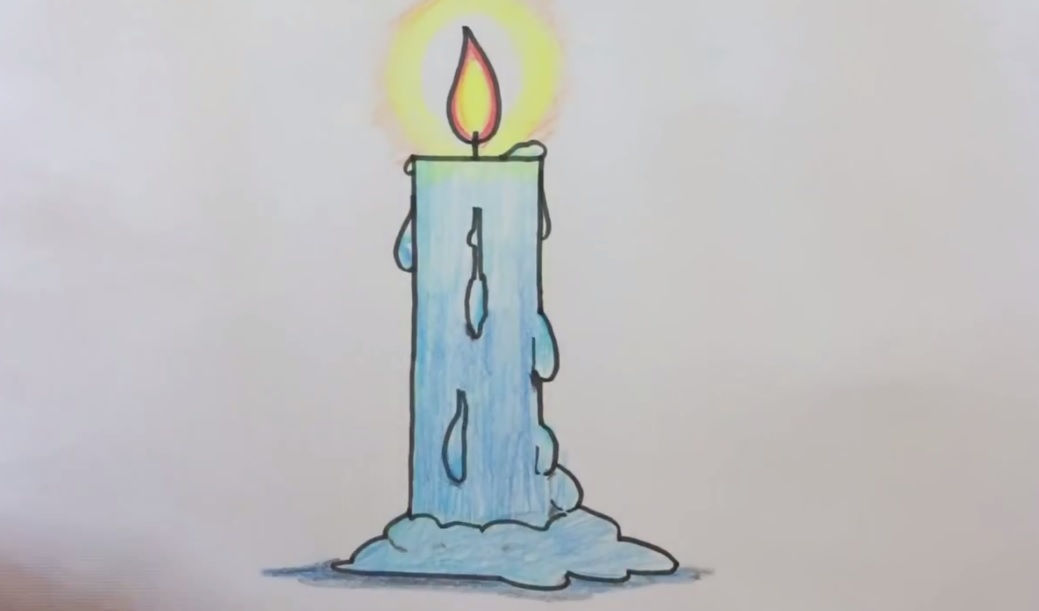 نقاشی ساده شمع