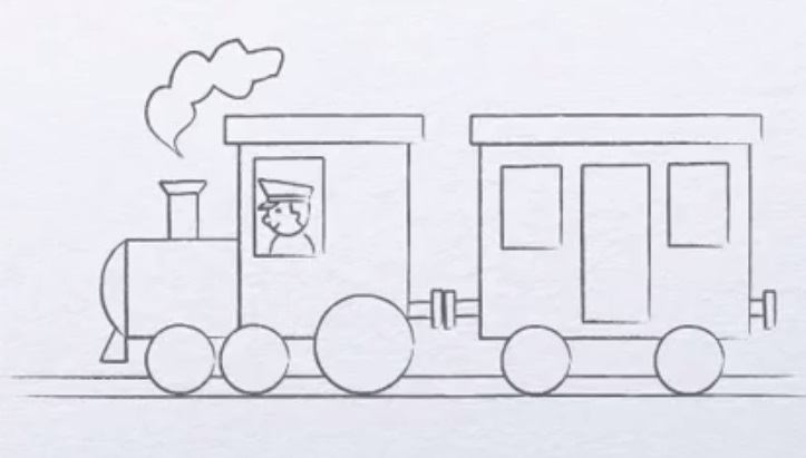 نقاشی کودکانه قطار