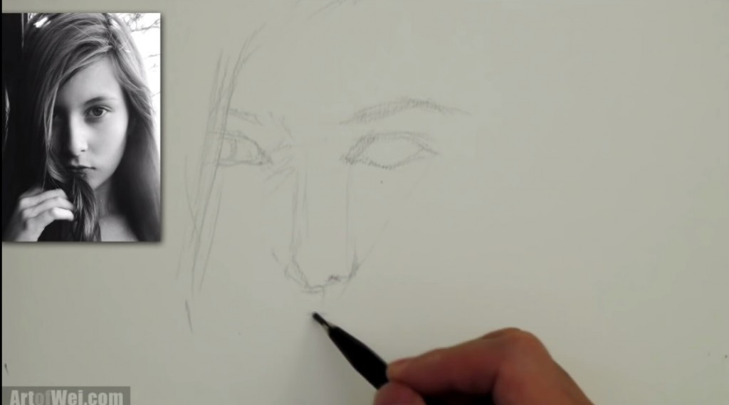 آموزش طراحی چهره زیبا با مداد