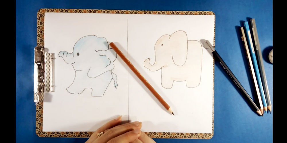 آموزش نقاشی فیل به کودکان