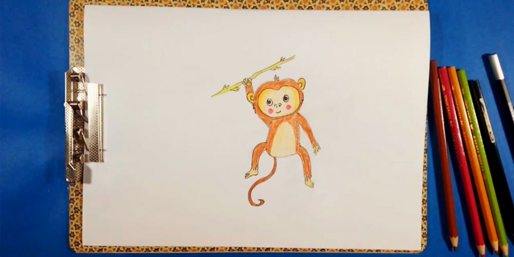 آموزش نقاشی میمون